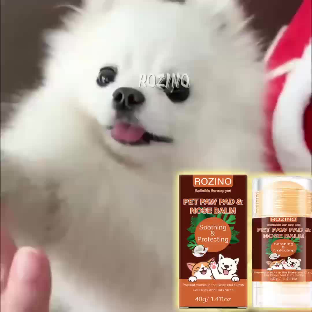 ROZINO Pet Nose and Paw Care Stick | Moisturizing, Deodorant, Clean, Smooth, Universally Suitable for Cats and Dogs, Contains Coconut Oil and Nuts, Relieves Dry, Cracked Paws, Protects from Heat