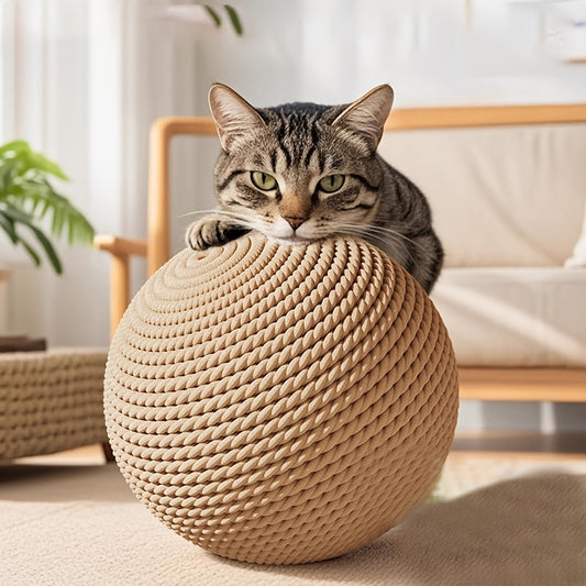 1 Large Oversized Cat Toy with Hanging Ball - Sturdy Cardboard Self-Play Teething Kitten Activity, Interactive Paw Exercise Ball Suitable for Cats, Play & Mental Stimulation