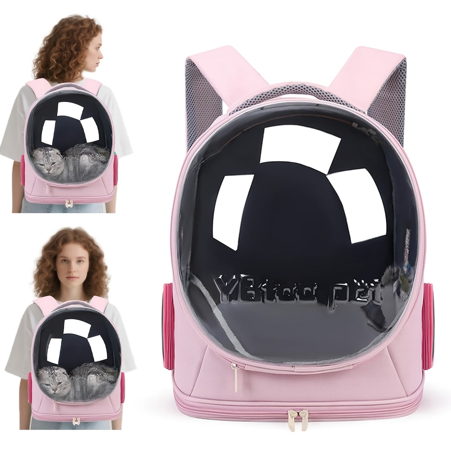 Pet Backpack for Cats, Featuring a Transparent Space Capsule Design, Safety Hook, And Breathable Material. Ideal for Small Dogs And for cats, Perfect for Travel, Hiking, Walking, And Camping. A Must-Have Accessory for Cat Own