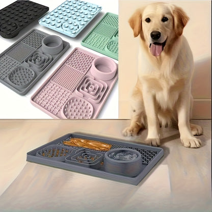 E52 Powerful Suction Cup | 6-In-1 Multifunctional Pet Slow Feeding Lick Mat - Alleviates Anxiety And Promotes Health