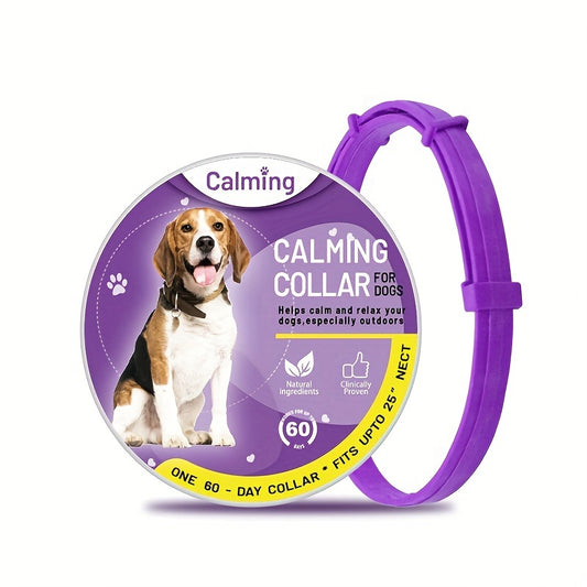 1pc Dog Calming Collar, Adjustable Waterproof Anxiety Relief Anti-Stress Calming Collar With 60 Day Long-lasting Calming Effect