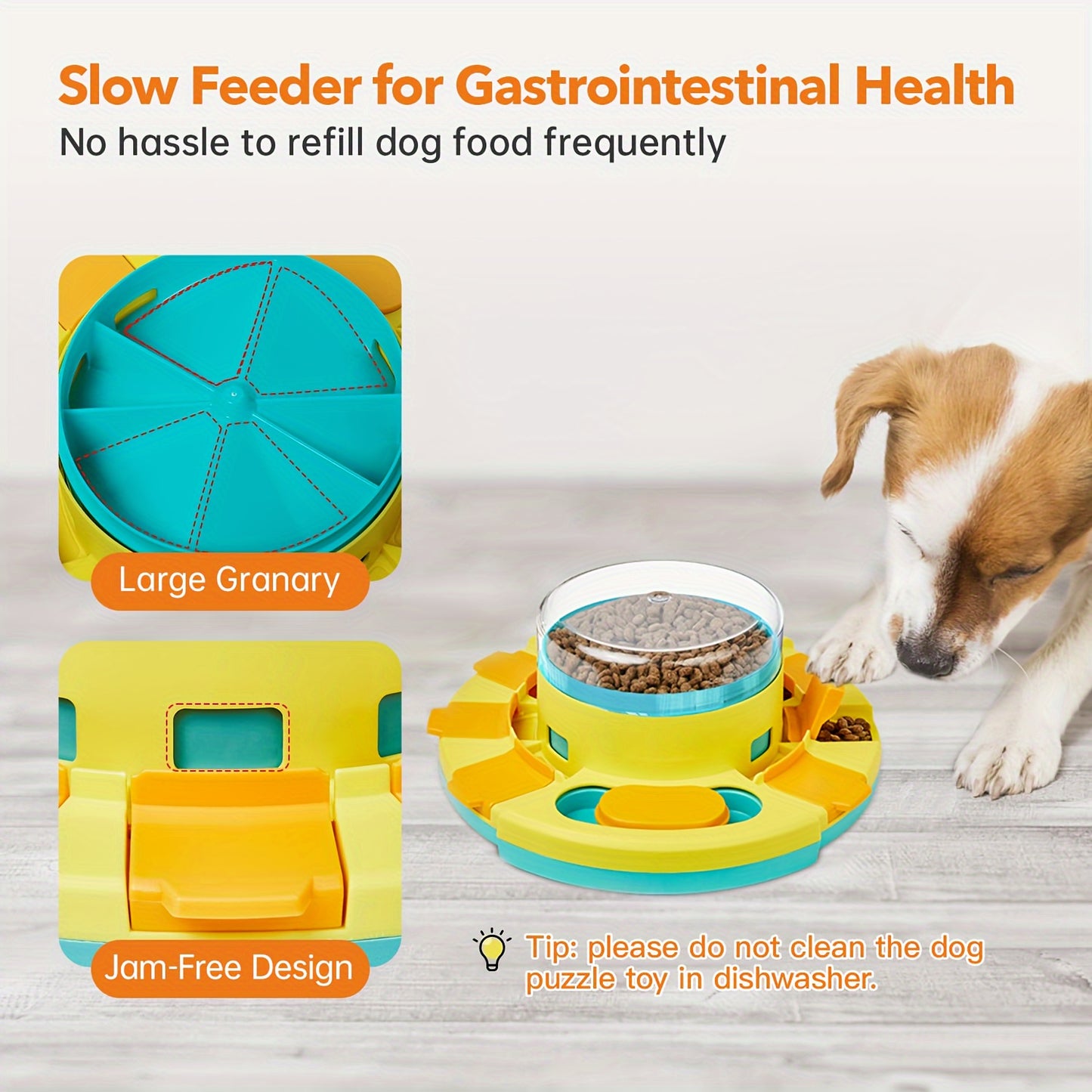 Dog Puzzle Toys Slow Feeder - Treat Dispenser for Large Dogs - Interactive Dog Toys Treat Dispenser - for IQ Training - Dog Treat Puzzle for and Medium Dogs - Improve Your Dog's Intelligence