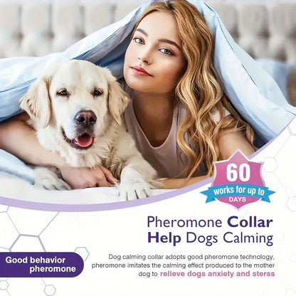 1pc Dog Calming Collar, Adjustable Waterproof Anxiety Relief Anti-Stress Calming Collar With 60 Day Long-lasting Calming Effect