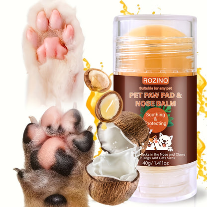 ROZINO Pet Nose and Paw Care Stick | Moisturizing, Deodorant, Clean, Smooth, Universally Suitable for Cats and Dogs, Contains Coconut Oil and Nuts, Relieves Dry, Cracked Paws, Protects from Heat