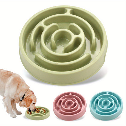 1pc Plastic Dog Slow Feeder Bowl, Anti-choking Dog Food Bowl Puzzle Snack Bowl For Neck Protection