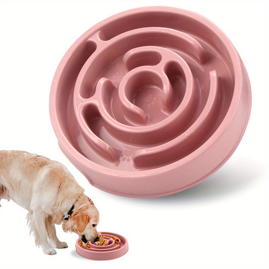 1pc Plastic Dog Slow Feeder Bowl, Anti-choking Dog Food Bowl Puzzle Snack Bowl For Neck Protection