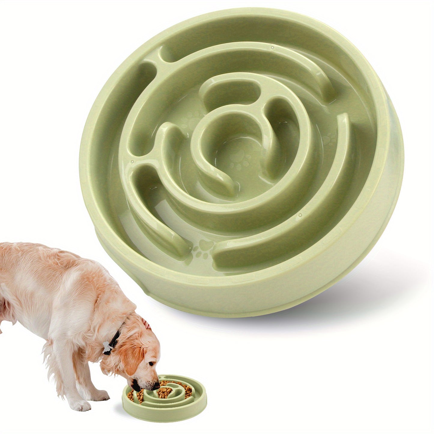 1pc Plastic Dog Slow Feeder Bowl, Anti-choking Dog Food Bowl Puzzle Snack Bowl For Neck Protection