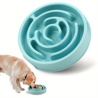 1pc Plastic Dog Slow Feeder Bowl, Anti-choking Dog Food Bowl Puzzle Snack Bowl For Neck Protection