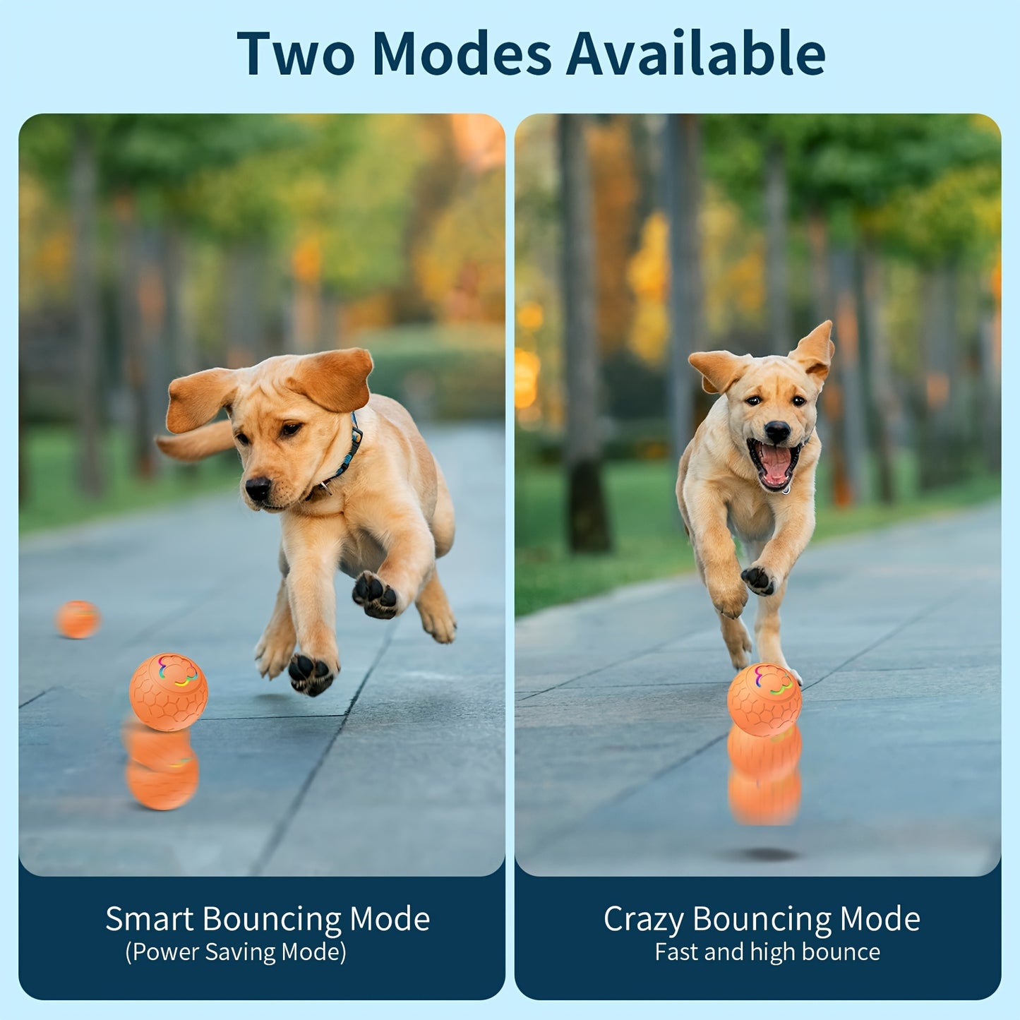 Pet Dog Toy Ball, Bouncy Ball, Smart Mode, Rechargeable Dog Toy Ball