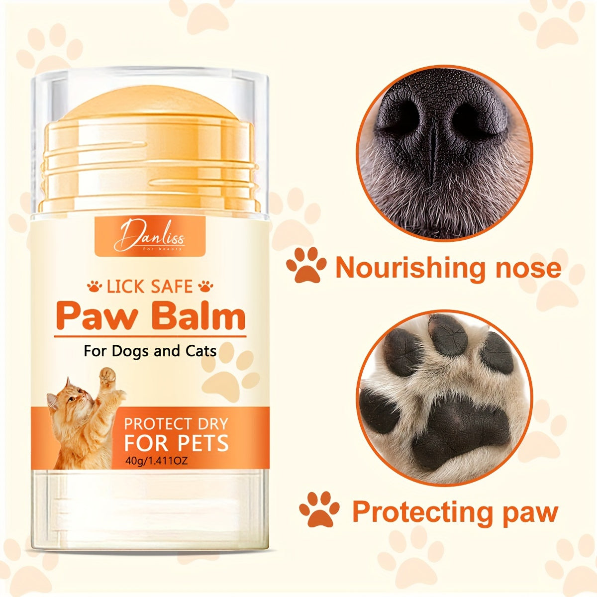 Pet Paw Balm - Soothes and Relieves Dry, Cracked & Damaged Paws - Moisturizer & Protection for Dog Feet & Foot Pads