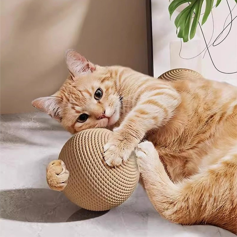 1 Large Oversized Cat Toy with Hanging Ball - Sturdy Cardboard Self-Play Teething Kitten Activity, Interactive Paw Exercise Ball Suitable for Cats, Play & Mental Stimulation
