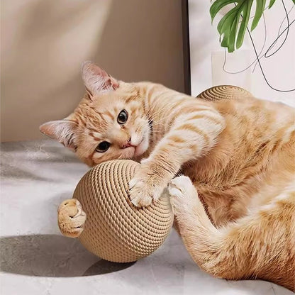 1 Large Oversized Cat Toy with Hanging Ball - Sturdy Cardboard Self-Play Teething Kitten Activity, Interactive Paw Exercise Ball Suitable for Cats, Play & Mental Stimulation