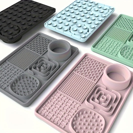 E52 Powerful Suction Cup | 6-In-1 Multifunctional Pet Slow Feeding Lick Mat - Alleviates Anxiety And Promotes Health