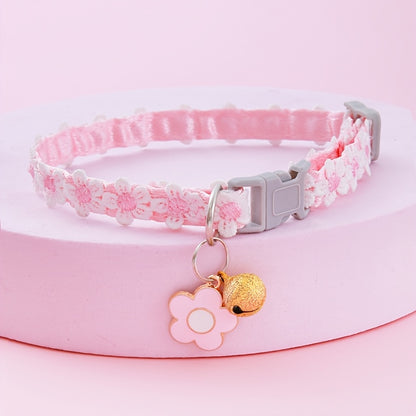 Adjustable Cat Collar with Pendant - 1pc Lace Pet Collar - Suitable for Small Cats and Dogs