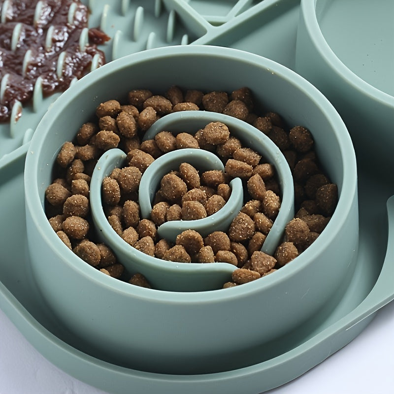 A Silicone Slow Feeder, a Multifunctional Slow Bowl for And Water, Portable Non-Slip Bowls for Cats And Dogs