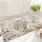 1pc Tropical Style Carved Leaf Pattern Doormat, Bath Mat, Non-Slip Bath Rug, Modern Home Decor Carpet, Bathtub Edge Mat
