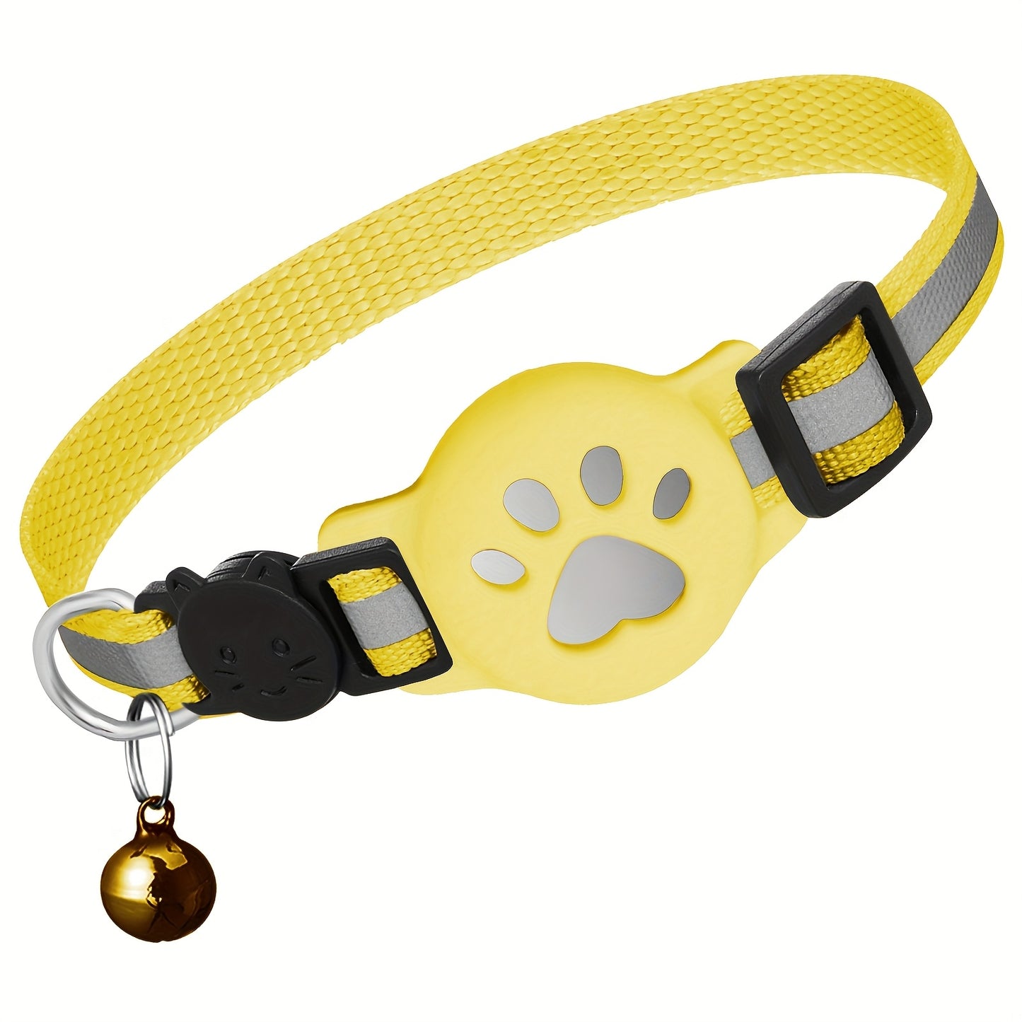 One Package for an Airtag Collar That Features a Breakaway Design with a Bell, a Reflective Kitten Collar with a Holder, Adjustable from 7 to 12 Inches, Equipped with a Safety Buckle Suitable for Both Male And Female Cats, Id