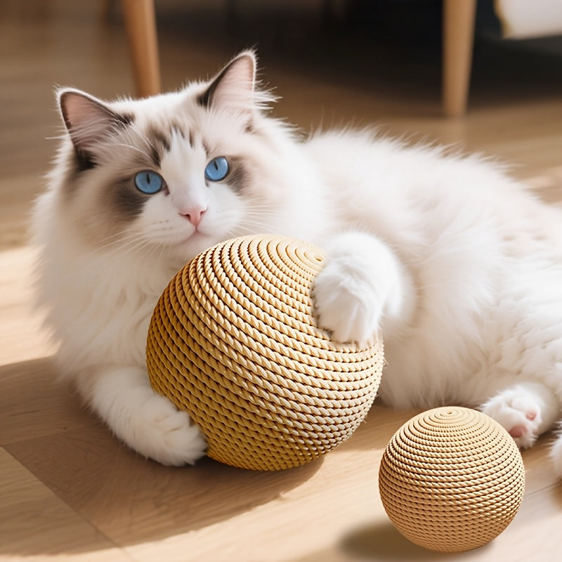 1 Large Oversized Cat Toy with Hanging Ball - Sturdy Cardboard Self-Play Teething Kitten Activity, Interactive Paw Exercise Ball Suitable for Cats, Play & Mental Stimulation
