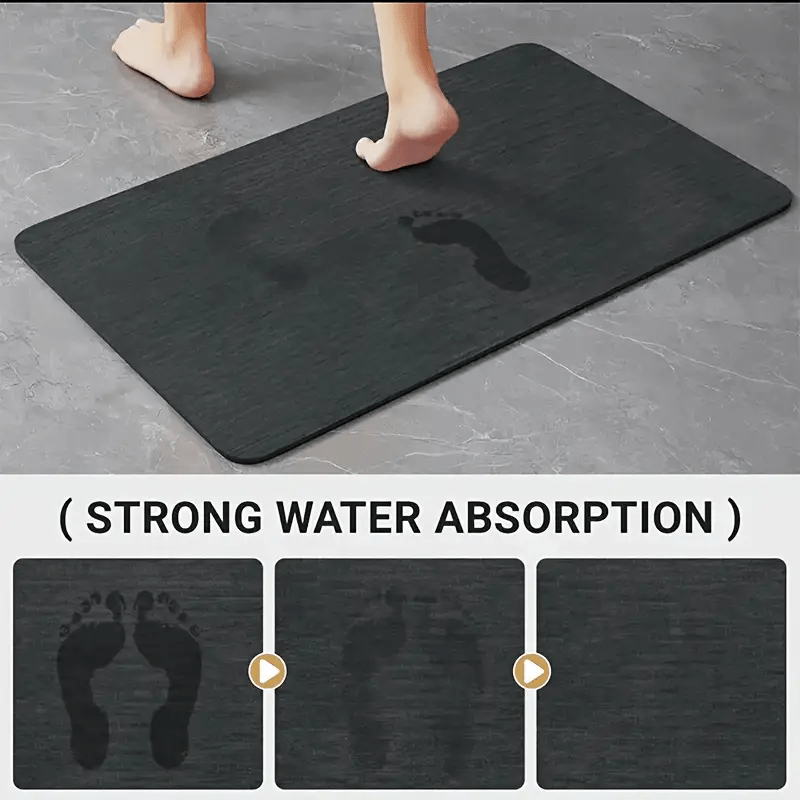 1pc Tropical Style Carved Leaf Pattern Doormat, Bath Mat, Non-Slip Bath Rug, Modern Home Decor Carpet, Bathtub Edge Mat