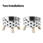 A Set of Two Vibrant Polka Dot Pet Dishes, Fashionable And Chic, Featuring Elevated Neck Support for Cats, Suitable for Feeding, And Collapsible Bowls for Dogs