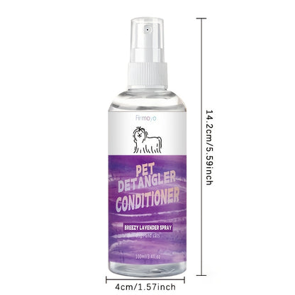 1 Bottle FIRMOYO Pet Detangler - Smooths and Fluffs Fur Spray | Moisturizing and Deodorant, 72-Hour Fragrance, Ideal for Daily Grooming of Cats and Dogs