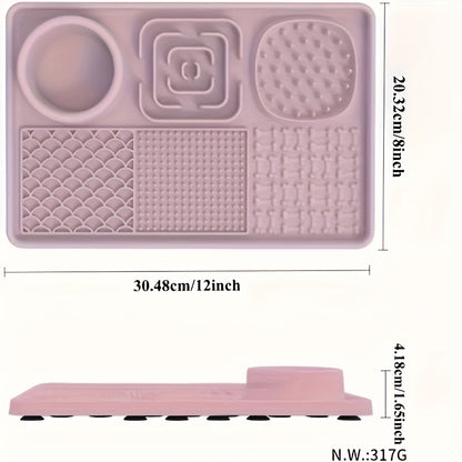 E52 Powerful Suction Cup | 6-In-1 Multifunctional Pet Slow Feeding Lick Mat - Alleviates Anxiety And Promotes Health