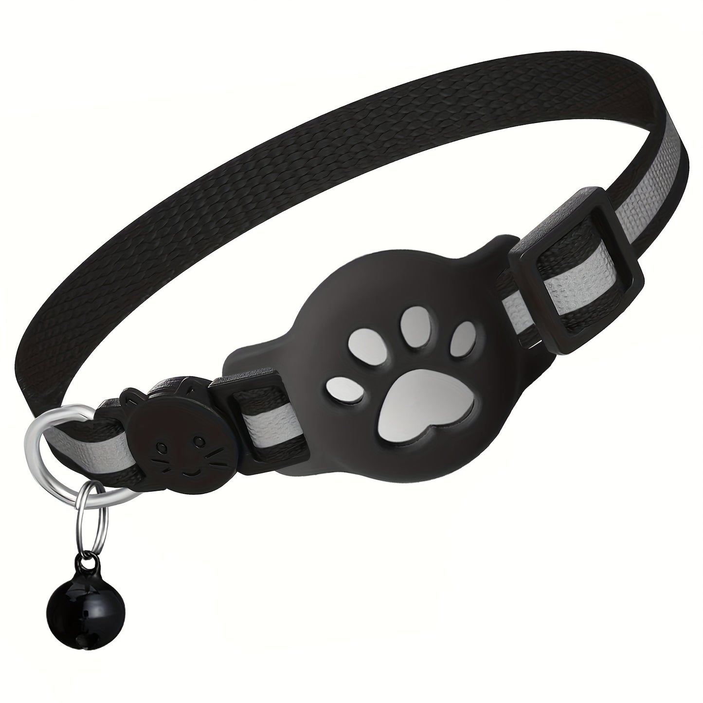 One Package for an Airtag Collar That Features a Breakaway Design with a Bell, a Reflective Kitten Collar with a Holder, Adjustable from 7 to 12 Inches, Equipped with a Safety Buckle Suitable for Both Male And Female Cats, Id