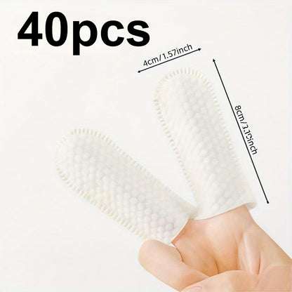 40/80pcs Pet Cleaning Finger Cots - Disposable Finger Cots for Dogs and Cats, Tartar Removal, Ear Cleaning, Essential for Fresh Breath