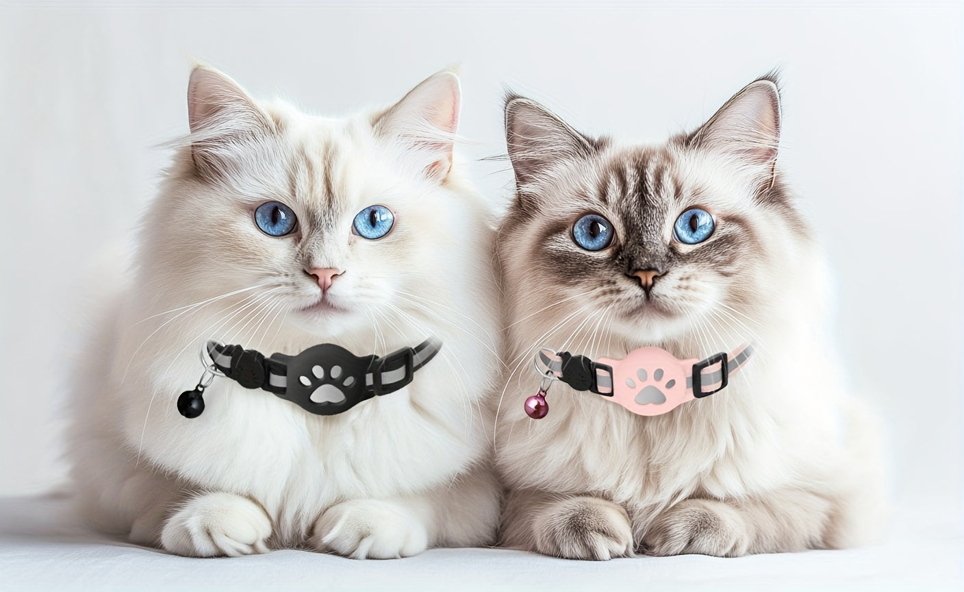 One Package for an Airtag Collar That Features a Breakaway Design with a Bell, a Reflective Kitten Collar with a Holder, Adjustable from 7 to 12 Inches, Equipped with a Safety Buckle Suitable for Both Male And Female Cats, Id