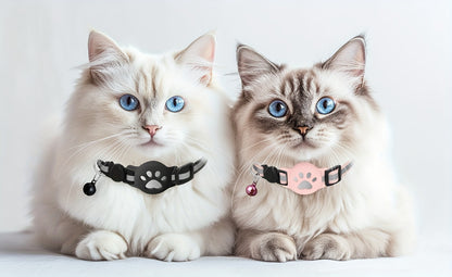 One Package for an Airtag Collar That Features a Breakaway Design with a Bell, a Reflective Kitten Collar with a Holder, Adjustable from 7 to 12 Inches, Equipped with a Safety Buckle Suitable for Both Male And Female Cats, Id