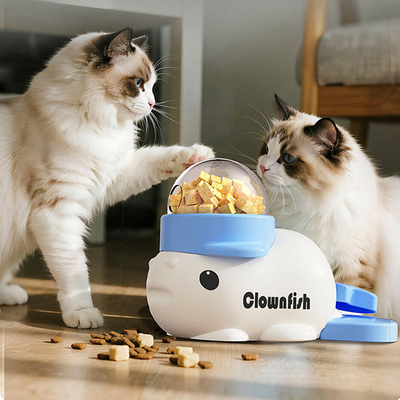 Fish-Shaped Interactive Dog Food Dispenser - Manual Non-Electric Snack Station, Clownfish Pet Feeder for Small to Medium Breeds, No Batteries Needed, Dog Toy