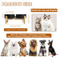 Elevated Ceramic Dog Bowl Set - Double Dog Feeding Bowls - Raised Feeding Bowls with Non-Slip Bamboo Stand - 28.74oz Suitable for Small And Medium Dogs - 16.23oz Ideal for Cats And Puppies, Food Bowls for Dogs, Slow Feeder Do