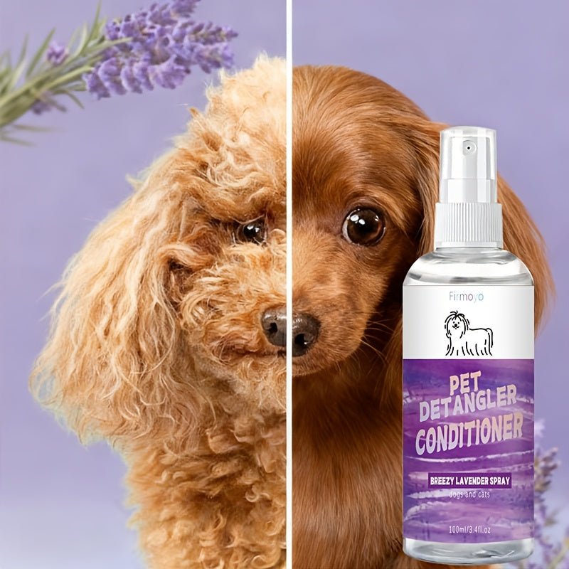 1 Bottle FIRMOYO Pet Detangler - Smooths and Fluffs Fur Spray | Moisturizing and Deodorant, 72-Hour Fragrance, Ideal for Daily Grooming of Cats and Dogs
