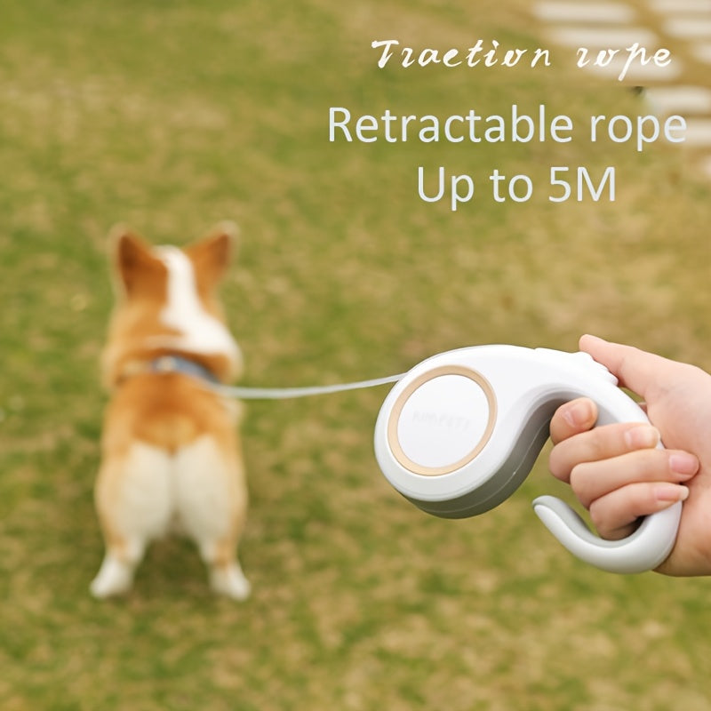 360° Tangle-Free Superior Appearance Retractable Dog Leash, One Key Lock/unlock Dog Chain, C-shaped Handle Ergonomic Design Dog Rope, 16ft pet dog leash