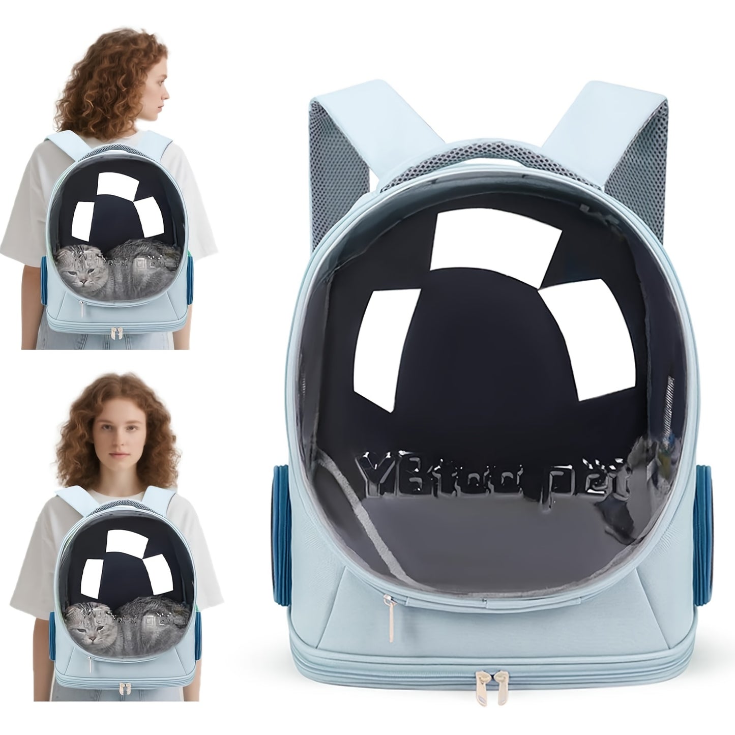 Pet Backpack for Cats, Featuring a Transparent Space Capsule Design, Safety Hook, And Breathable Material. Ideal for Small Dogs And for cats, Perfect for Travel, Hiking, Walking, And Camping. A Must-Have Accessory for Cat Own