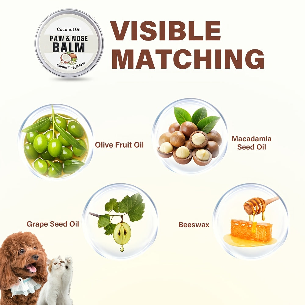 [Paw Care Essential] OIVOLII Nourishing Paw Cream for Dogs - Fast-Acting, Long-Lasting Protection, Prevents Cracked Paws & Nose, Safe for Sensitive Light Beige, Easy Application, Ideal for Running, Walking, Hot/Cold Weather -