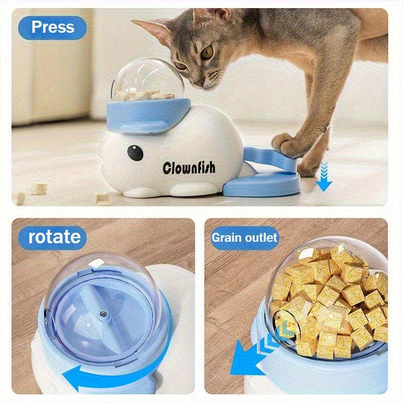 Fish-Shaped Interactive Dog Food Dispenser - Manual Non-Electric Snack Station, Clownfish Pet Feeder for Small to Medium Breeds, No Batteries Needed, Dog Toy