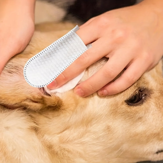 40/80pcs Pet Cleaning Finger Cots - Disposable Finger Cots for Dogs and Cats, Tartar Removal, Ear Cleaning, Essential for Fresh Breath