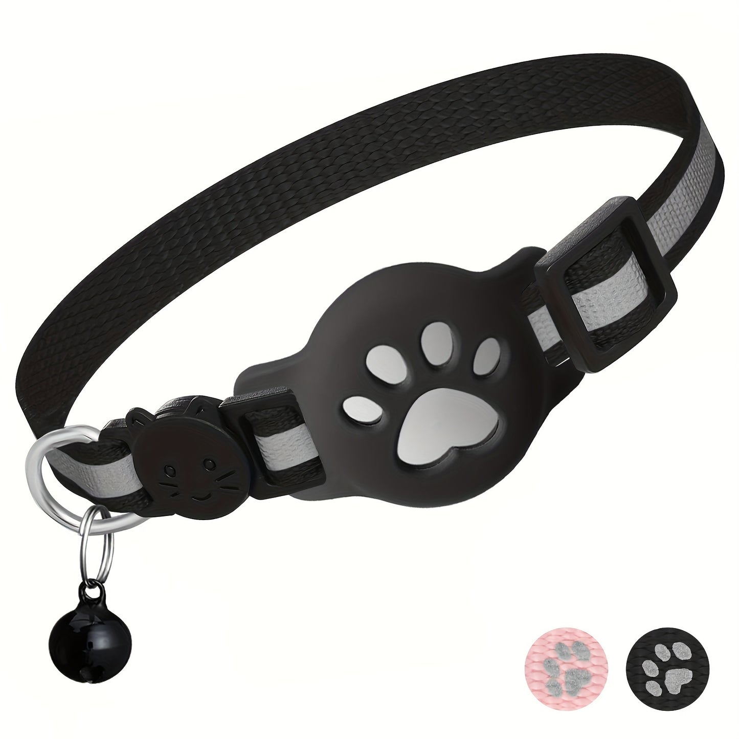 One Package for an Airtag Collar That Features a Breakaway Design with a Bell, a Reflective Kitten Collar with a Holder, Adjustable from 7 to 12 Inches, Equipped with a Safety Buckle Suitable for Both Male And Female Cats, Id