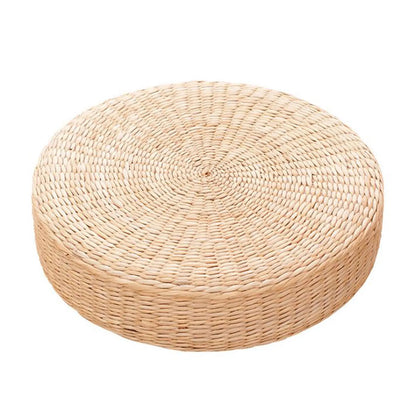 D5 Handmade Straw Futon Cushion Pony Mat Floor Mat Worship Buddha Bay Window Mat Round Japanese Solid Color Bay Window Pad Mat