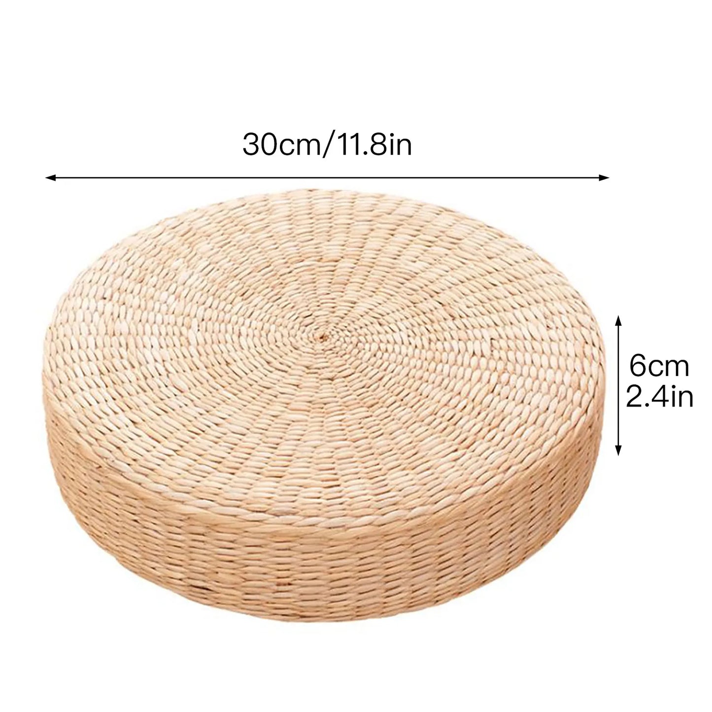D5 Handmade Straw Futon Cushion Pony Mat Floor Mat Worship Buddha Bay Window Mat Round Japanese Solid Color Bay Window Pad Mat