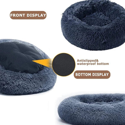 40-90cm 6 Sizes Round Pet Bed for Large Dog Bed Super Soft Cat Bed Plush Dog House for Medium Dog House Winter Warm Sleeping
