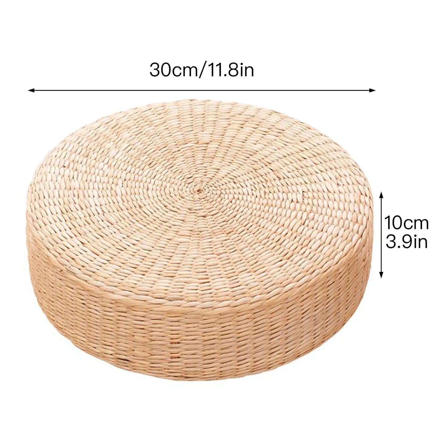 D5 Handmade Straw Futon Cushion Pony Mat Floor Mat Worship Buddha Bay Window Mat Round Japanese Solid Color Bay Window Pad Mat