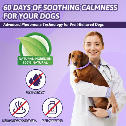 1pc Dog Calming Collar, Adjustable Waterproof Anxiety Relief Anti-Stress Calming Collar With 60 Day Long-lasting Calming Effect
