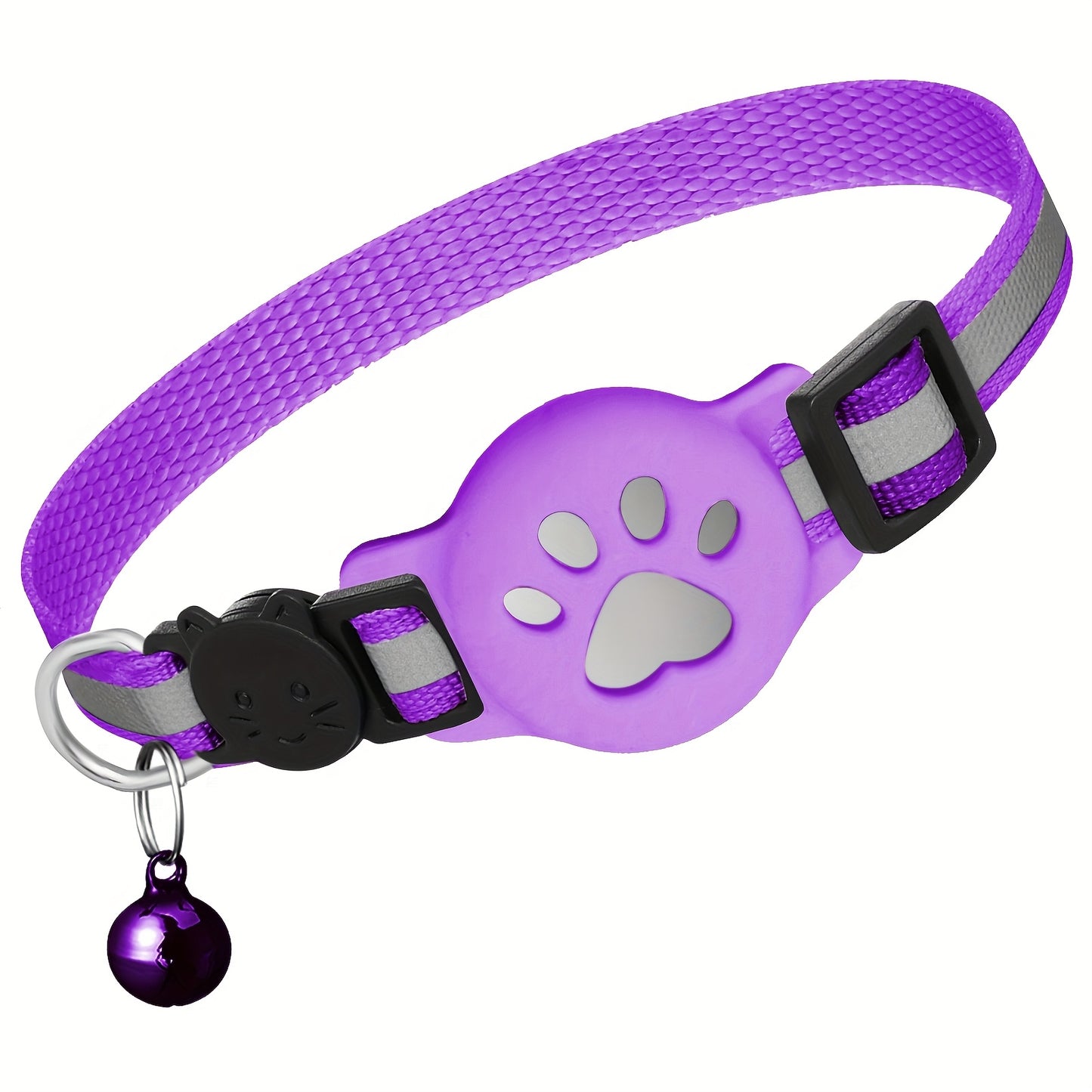 One Package for an Airtag Collar That Features a Breakaway Design with a Bell, a Reflective Kitten Collar with a Holder, Adjustable from 7 to 12 Inches, Equipped with a Safety Buckle Suitable for Both Male And Female Cats, Id