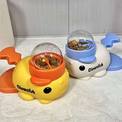 Fish-Shaped Interactive Dog Food Dispenser - Manual Non-Electric Snack Station, Clownfish Pet Feeder for Small to Medium Breeds, No Batteries Needed, Dog Toy