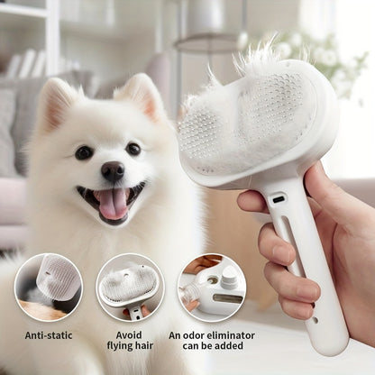 3-In-1 Cat Steam Brush, Equipped with Steam And Release Buttons, Suitable for Removing And Shedding Indoor Pet Dog Hair