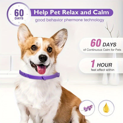 1pc Dog Calming Collar, Adjustable Waterproof Anxiety Relief Anti-Stress Calming Collar With 60 Day Long-lasting Calming Effect