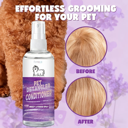 1 Bottle FIRMOYO Pet Detangler - Smooths and Fluffs Fur Spray | Moisturizing and Deodorant, 72-Hour Fragrance, Ideal for Daily Grooming of Cats and Dogs