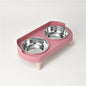 [Non-Slip Dual Bowl] 2-in-1 Cat Feeder & Water Dispenser - Stainless Steel Non-Slip Dual Bowl, Easy-Clean Pet Food & Water Dispenser with Cute Cat Design, Multiple Colors for Healthy Cat Diet, Cat Feeder And Water Dispenser,